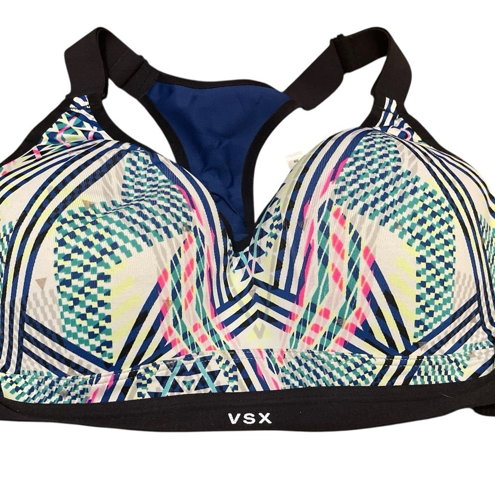 Victoria's Secret VSX‎ Geometric Sports Bra - Blue and Pink